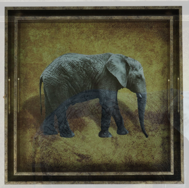 Elephant Decorative Set of 2 Nesting Trays-Renaissance Design Studio