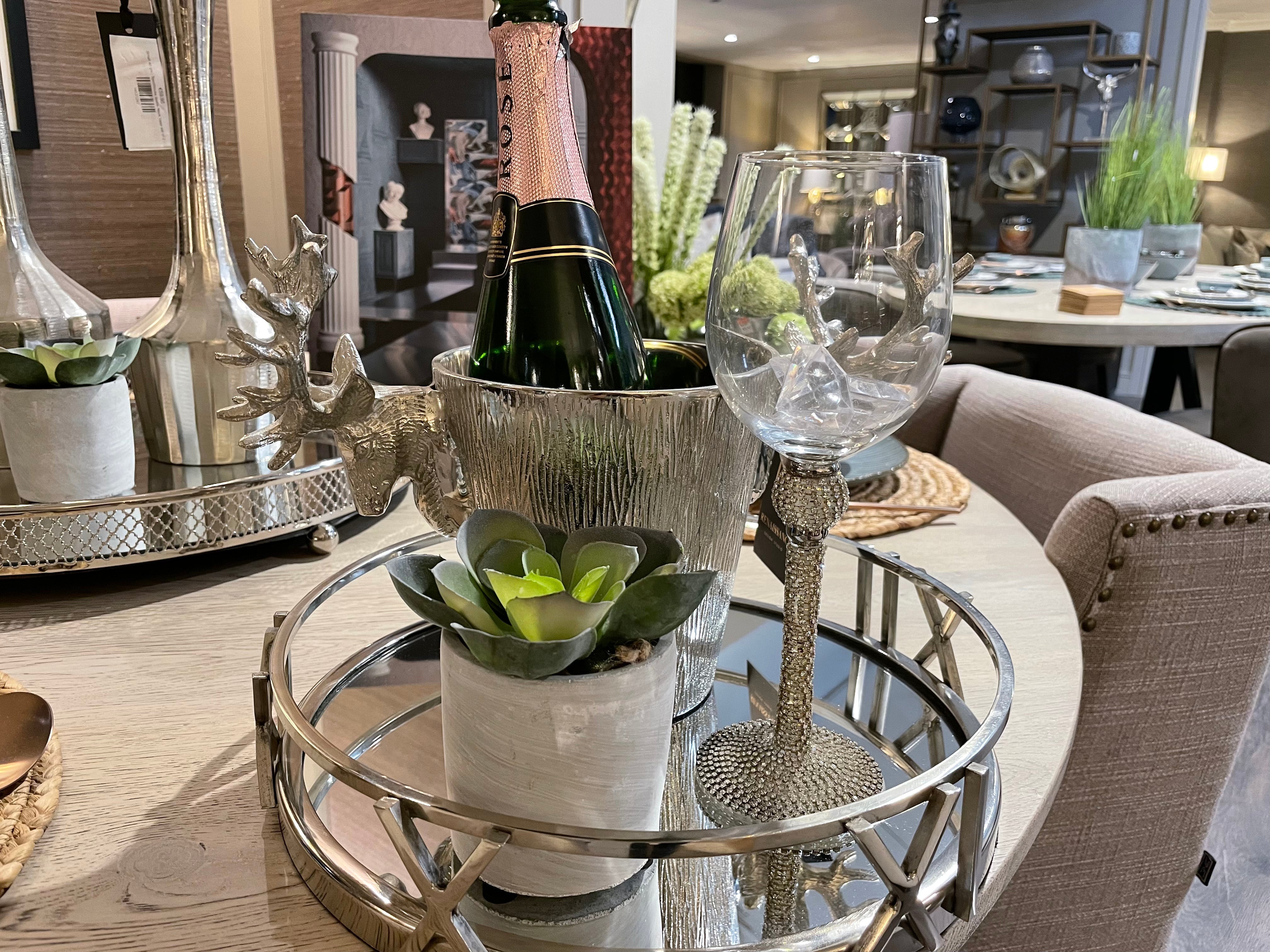 Ella Round Nickel Tray With Roman Numerals Instore purchase only for collection-Renaissance Design Studio
