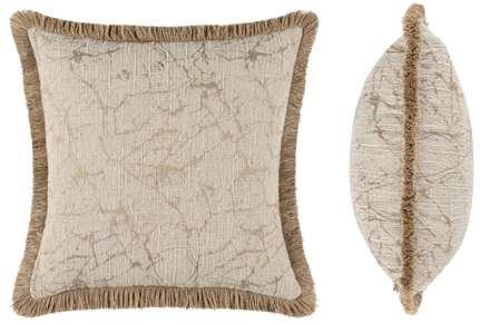 Elodie Sable Cushions With Fringe 45 x 45 cm-Renaissance Design Studio