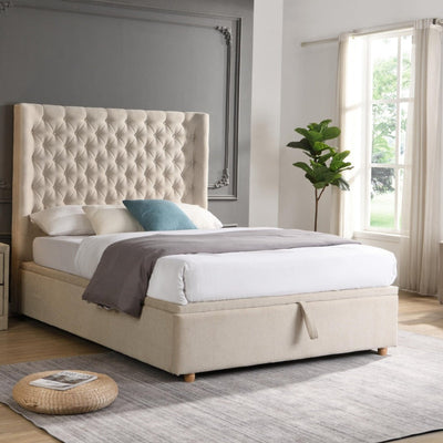 Emily tall Headboard with wings in beige
