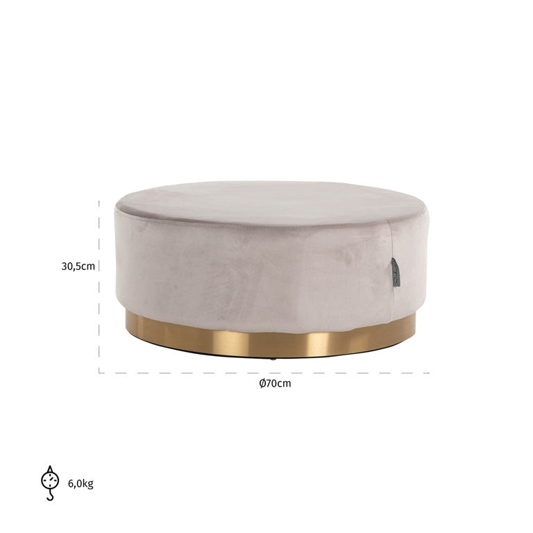 Emmy designer Footstool with gold base-Renaissance Design Studio