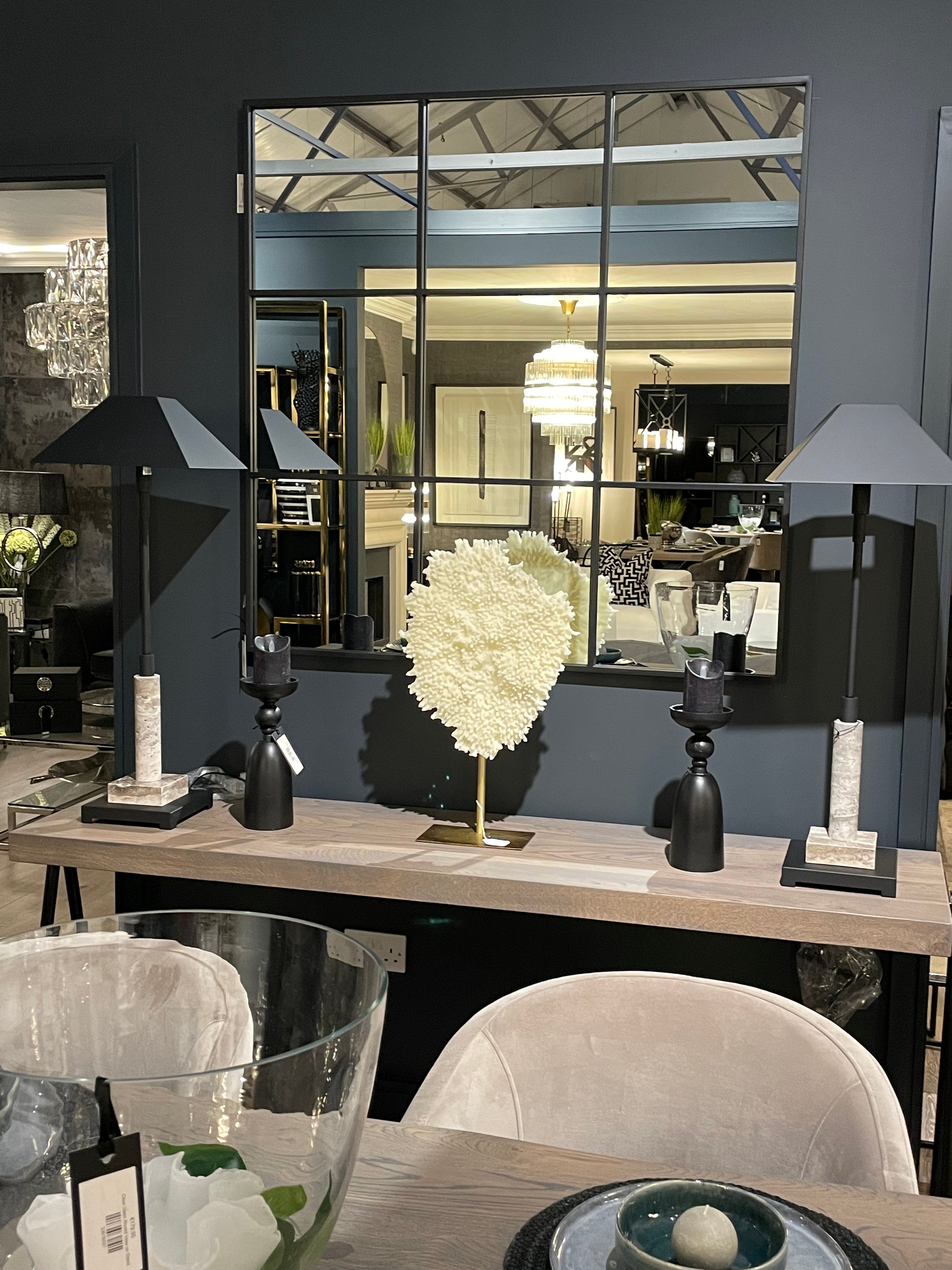 Emperor Buffet Lamp Black Or Gold With Marble Base-Renaissance Design Studio