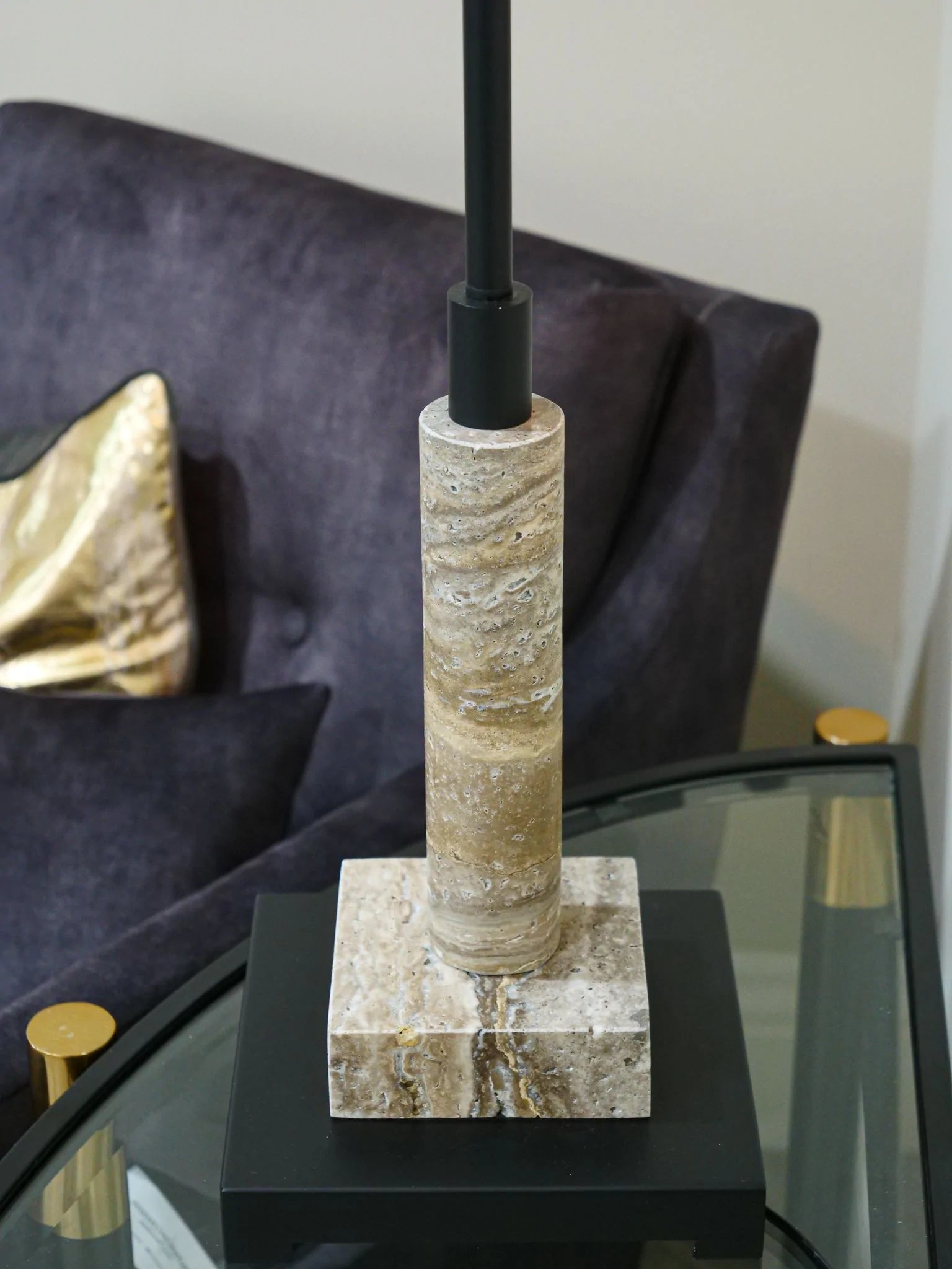 Emperor Buffet Lamp Black Or Gold With Marble Base-Renaissance Design Studio