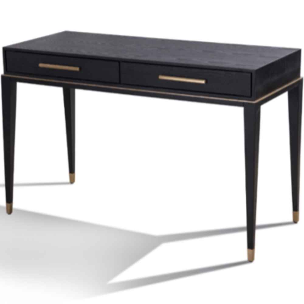 Evan black and Brass Desk by RV Astley-Console Table-Renaissance Design Studio