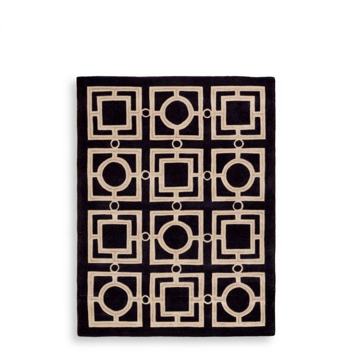 Evans rug in black and gold 170x240 by Eichholtz.-Rug large-Renaissance Design Studio