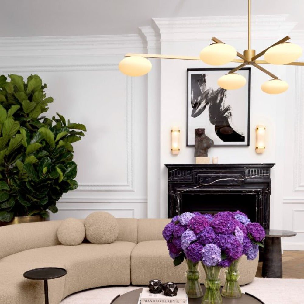 Evergreen 6 large chandelier by Eichholtz-Renaissance Design Studio