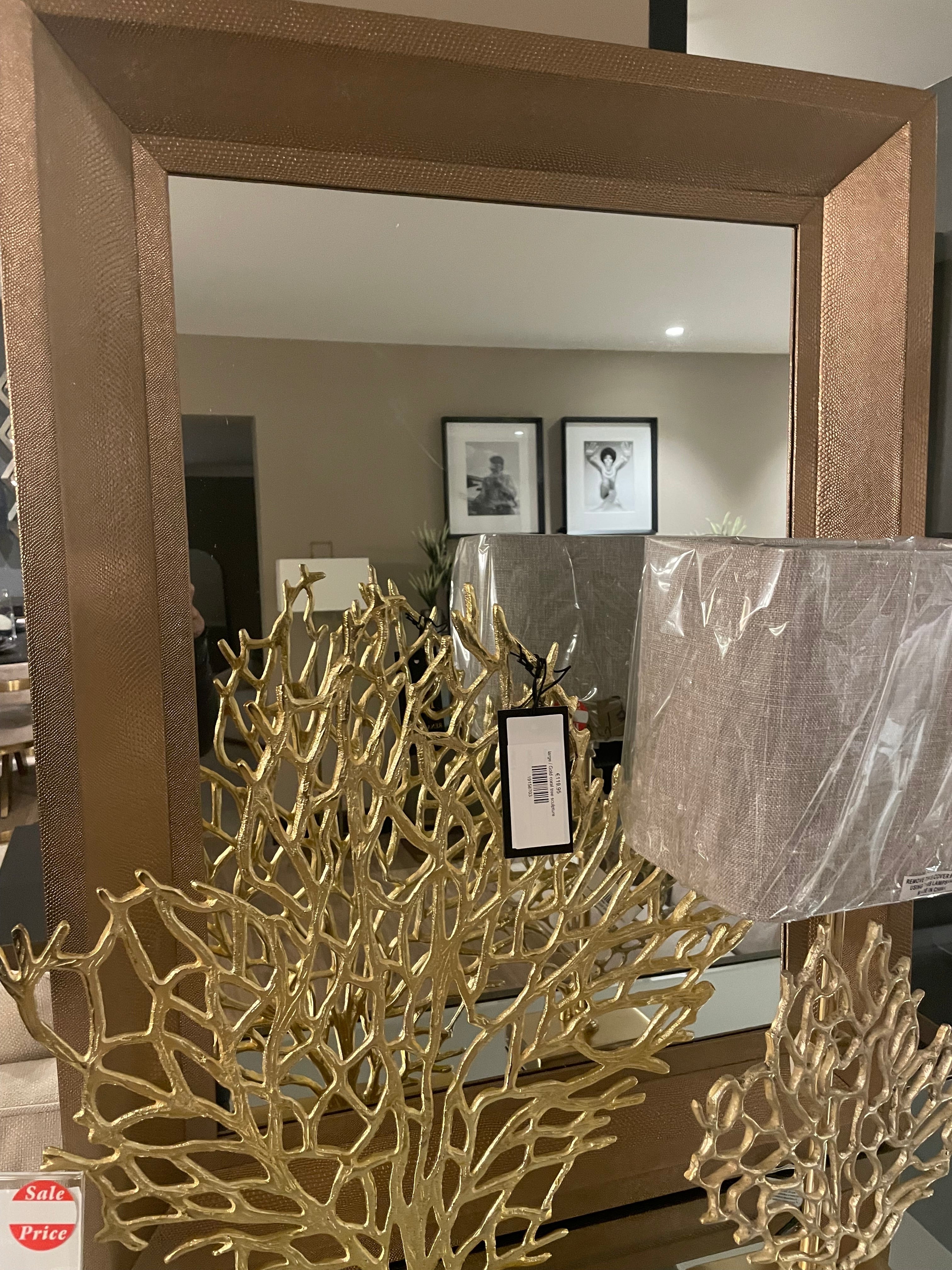 Ex display gold lizard skin mirror reduced save 30%-Renaissance Design Studio
