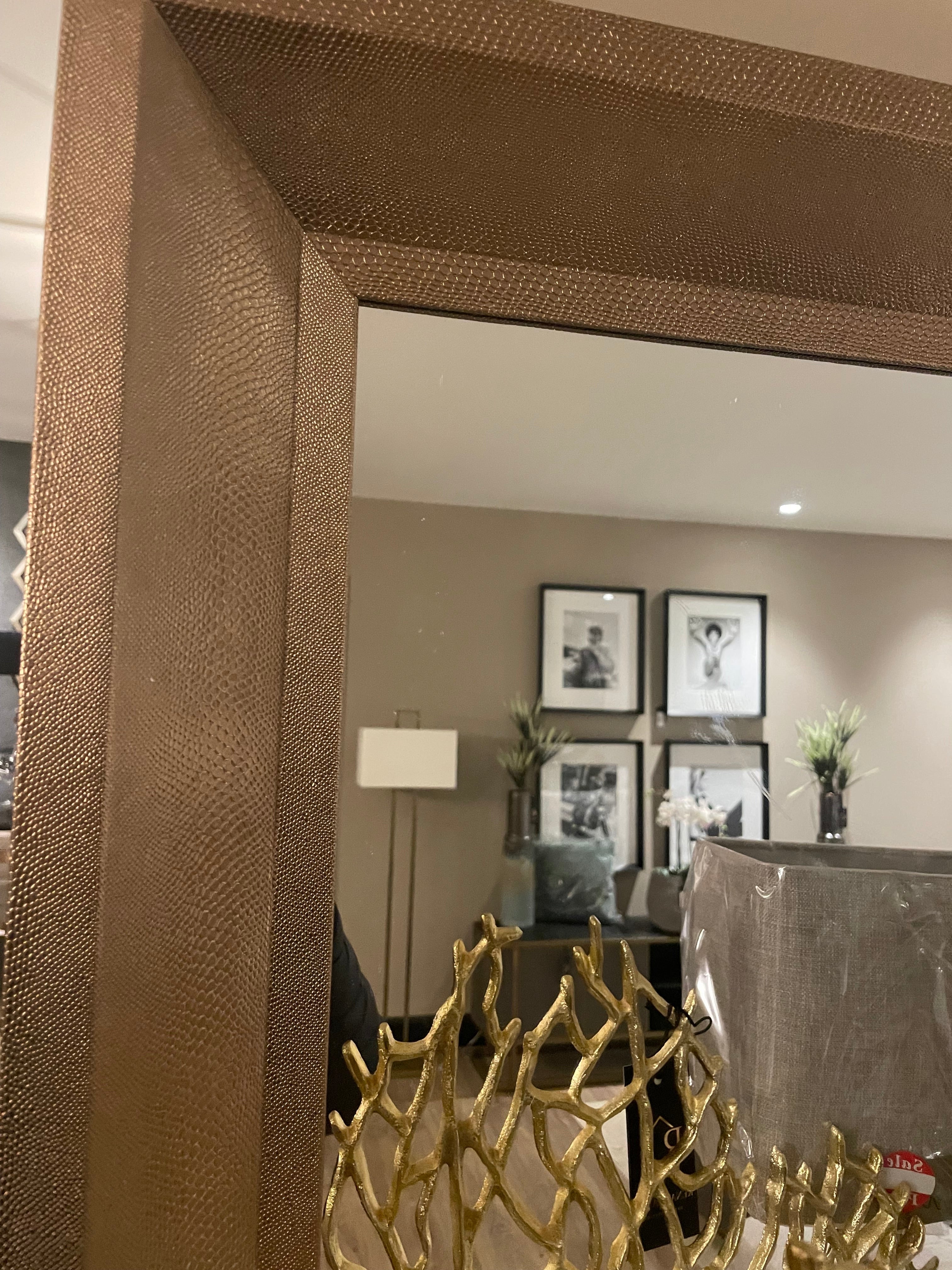 Ex display gold lizard skin mirror reduced save 30%-Renaissance Design Studio