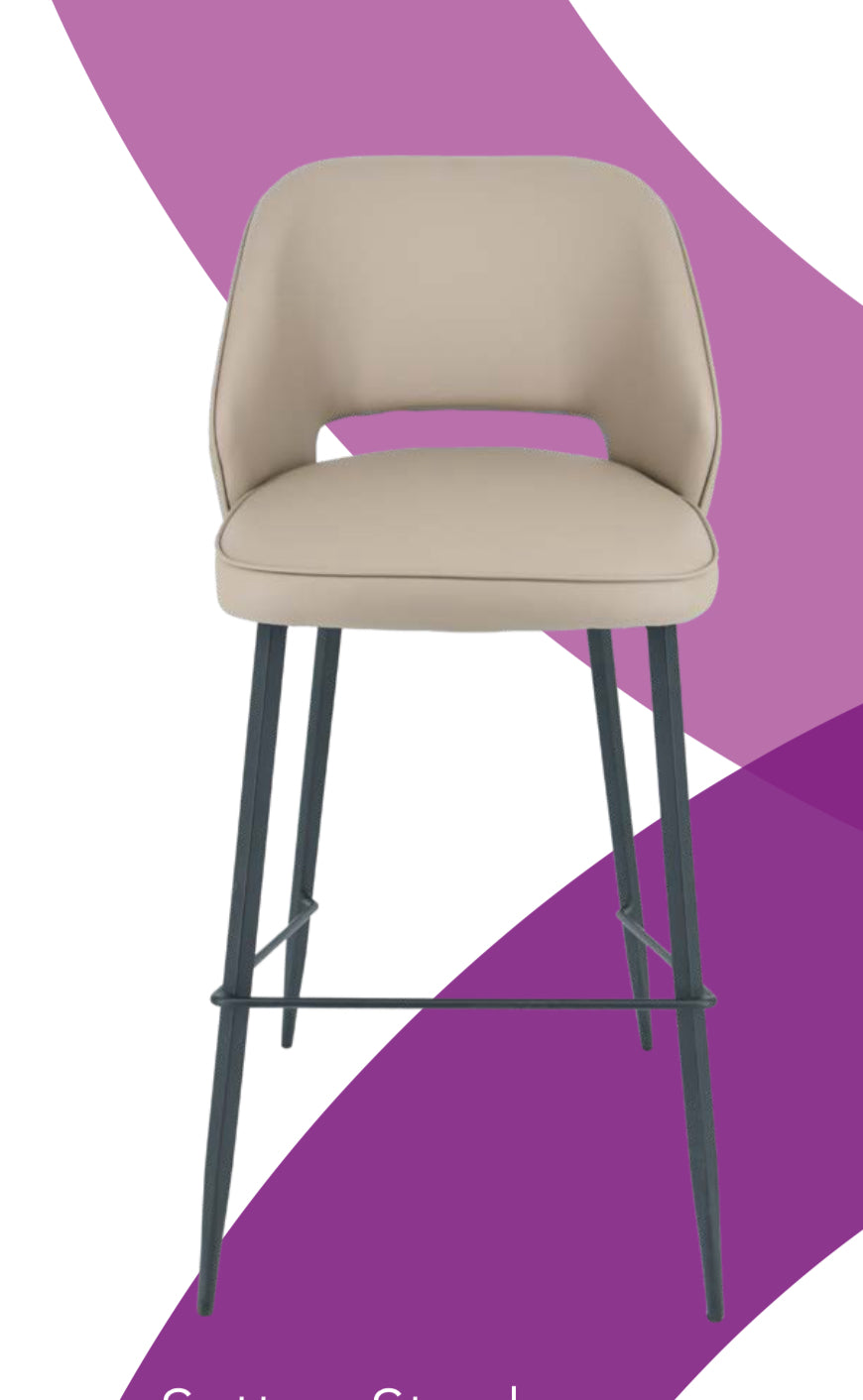 Fargo bar or counter stools in velvet or PU leather look-Bar Stool-Renaissance Design Studio