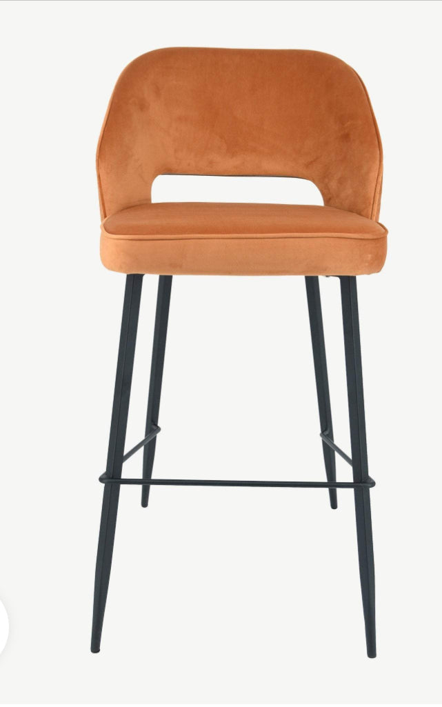 Fargo bar or counter stools in velvet or PU leather look-Renaissance Design Studio