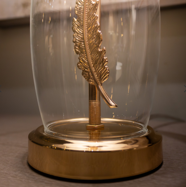 Feather Small Bedside Lamp 33cm-Renaissance Design Studio
