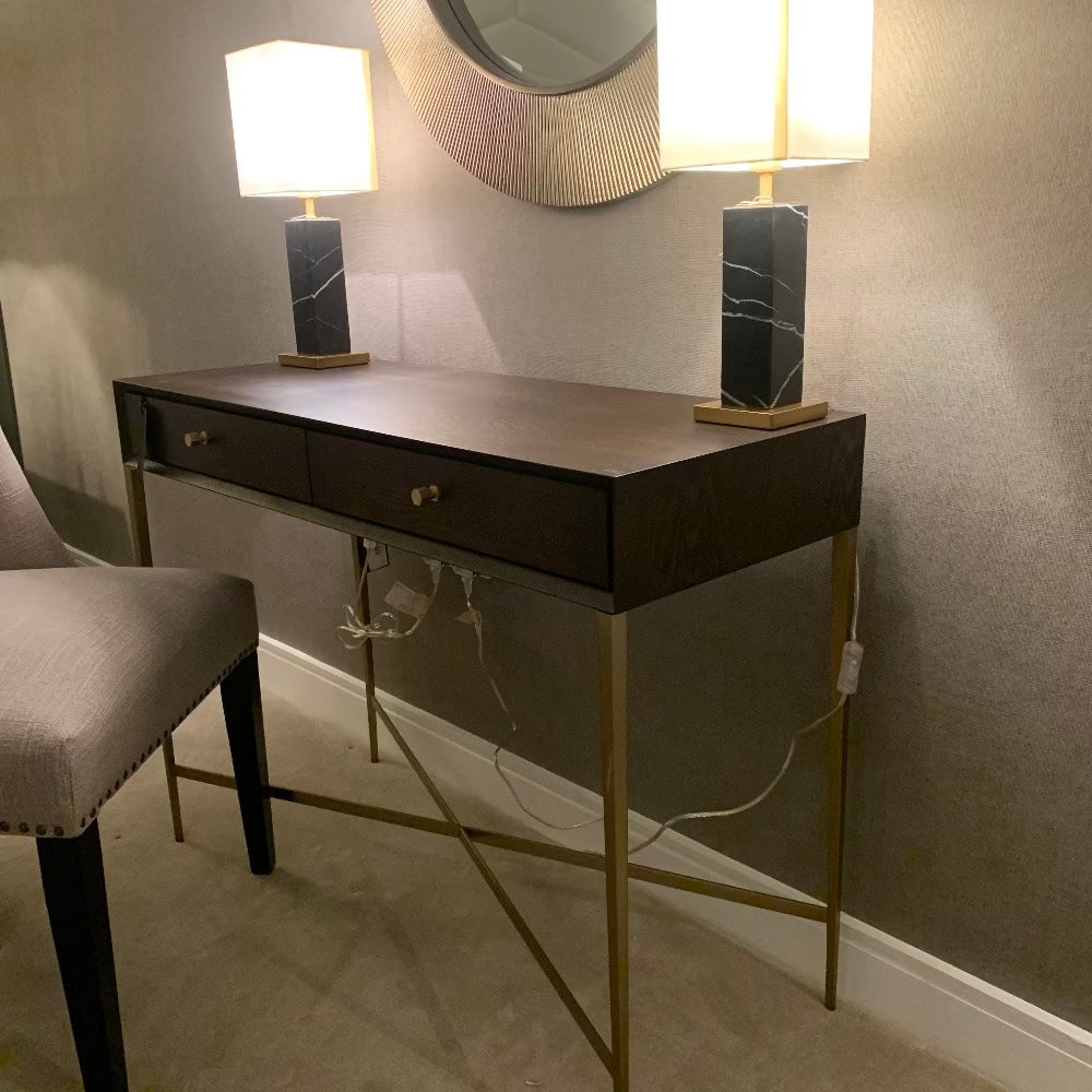 FLYNN Chocolate and Brass Console Table Pre Winter Sale Special ! save 30%-Renaissance Design Studio