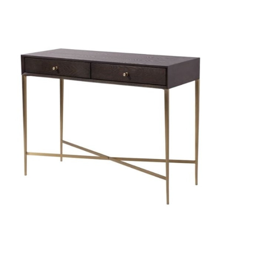 FLYNN Chocolate and Brass Console Table SUMMER SALE EDITION !-Console Table-Renaissance Design Studio