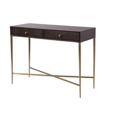 FLYNN Chocolate and Brass Console Table SUMMER SALE EDITION !