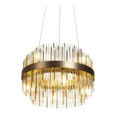 Freya brushed antique brass chandelier