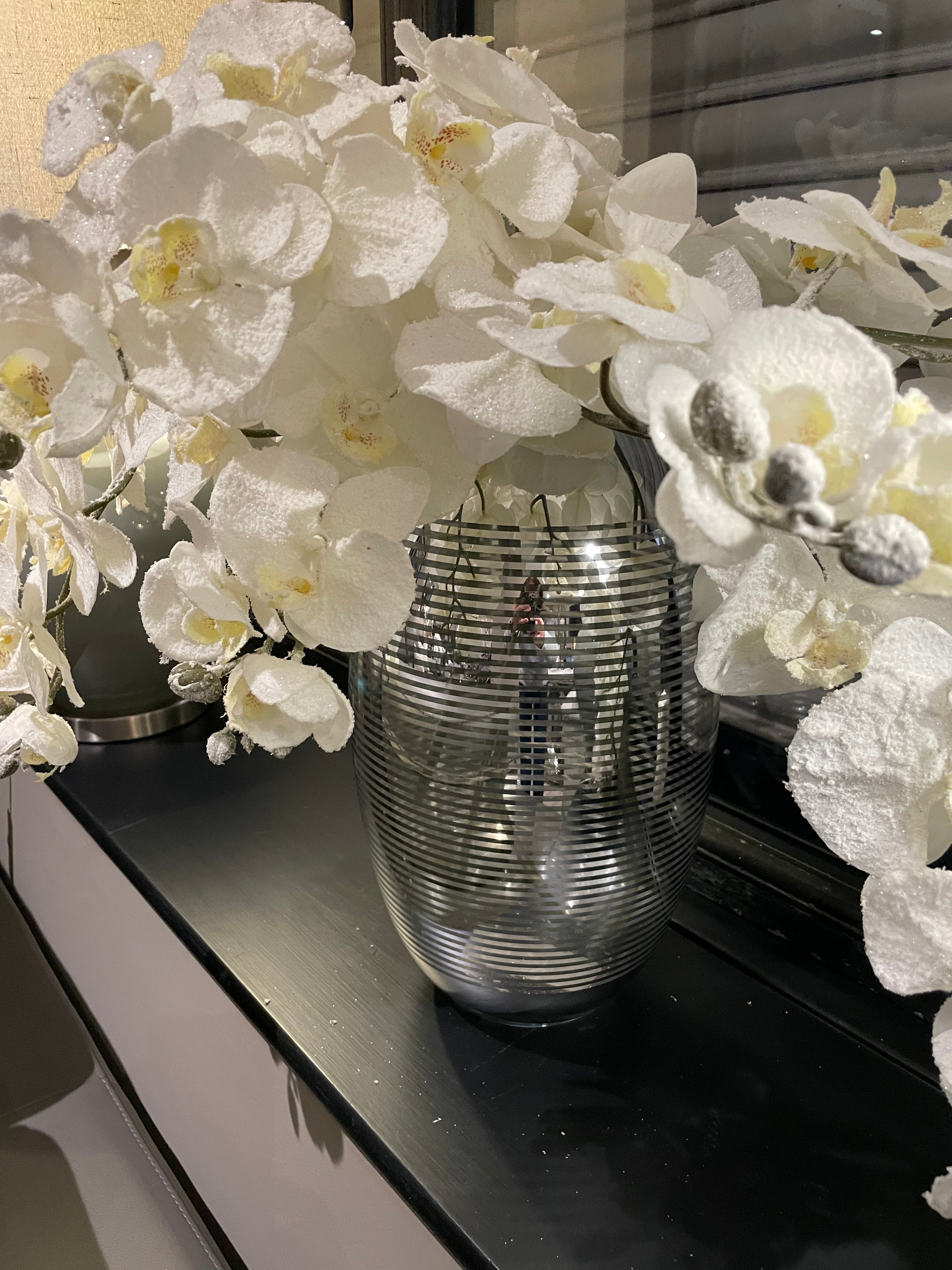 Frosted 120 cm white orchid reduced-Renaissance Design Studio