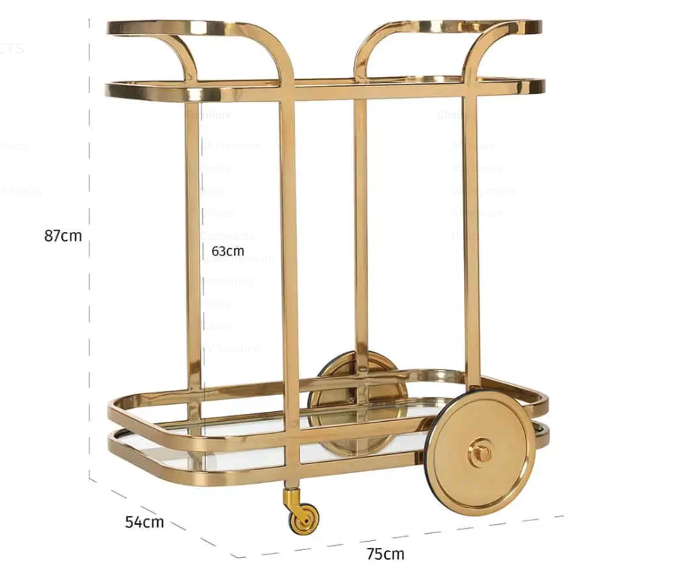 Gold drinks Trolley X-Drinks Trolley-Renaissance Design Studio