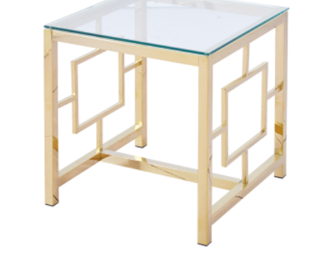 Gold Metal End Table SPECIAL FLASH SALE Price-Side table-Renaissance Design Studio