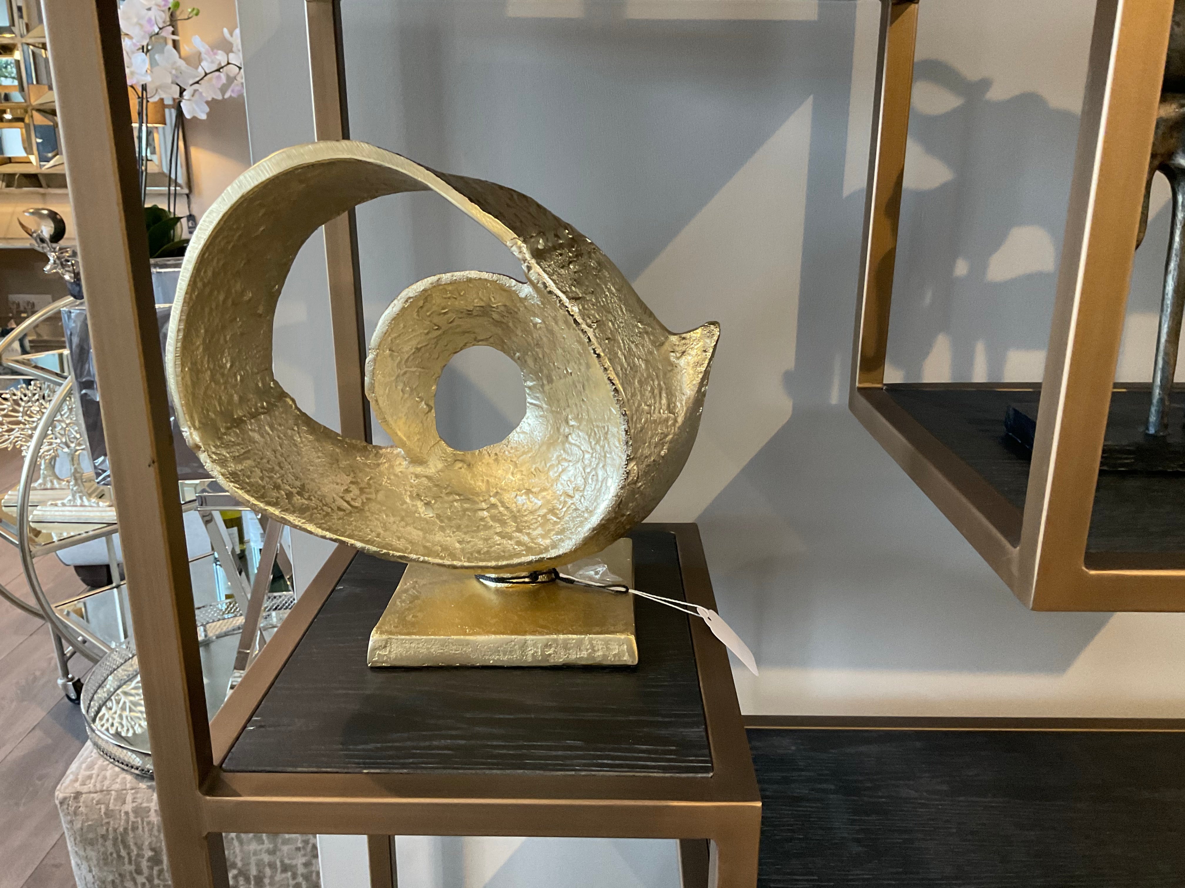 Gold Swirl Abstract Sculpture-Renaissance Design Studio