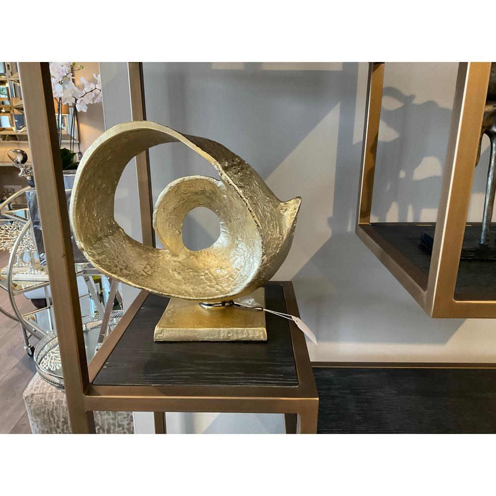 Gold Swirl Abstract Sculpture-Renaissance Design Studio