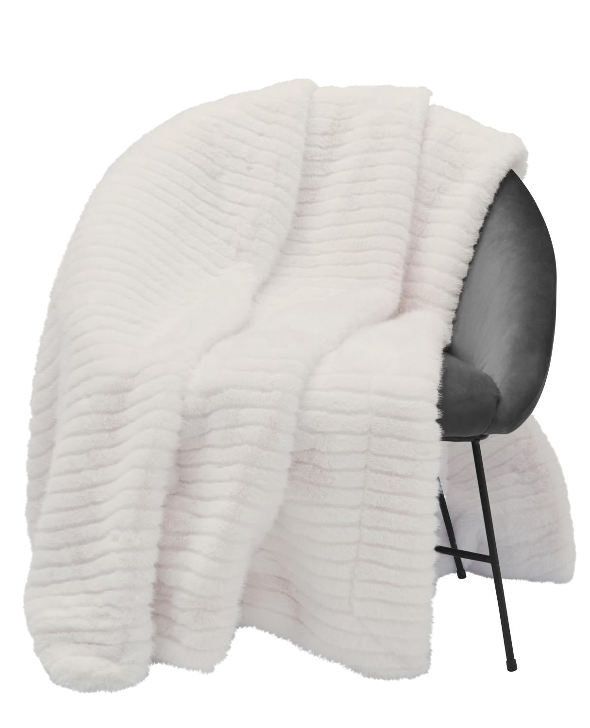 Grace faux fur throw Ivory or Black 140 x 220 cm-Renaissance Design Studio