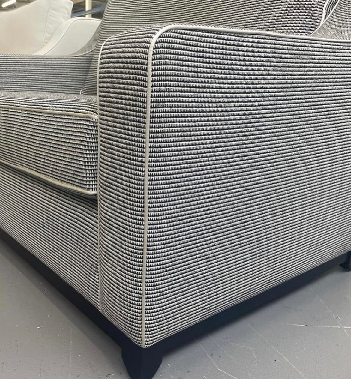 Granada custom made sofa on plinth in fabric to select in our studio-Renaissance Design Studio