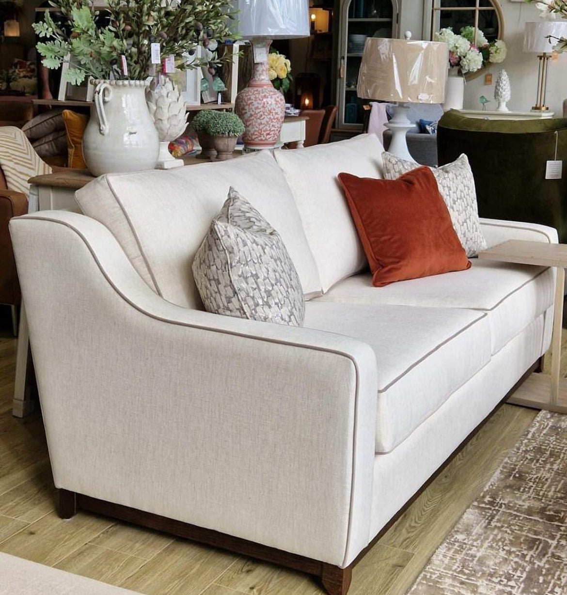 Granada custom made sofa on plinth in fabric to select in our studio-Renaissance Design Studio
