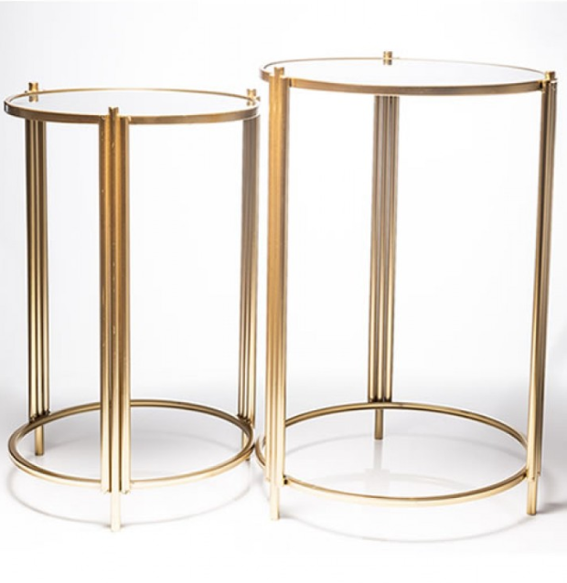 Grangemanor Nest Of Gold Tables-Renaissance Design Studio