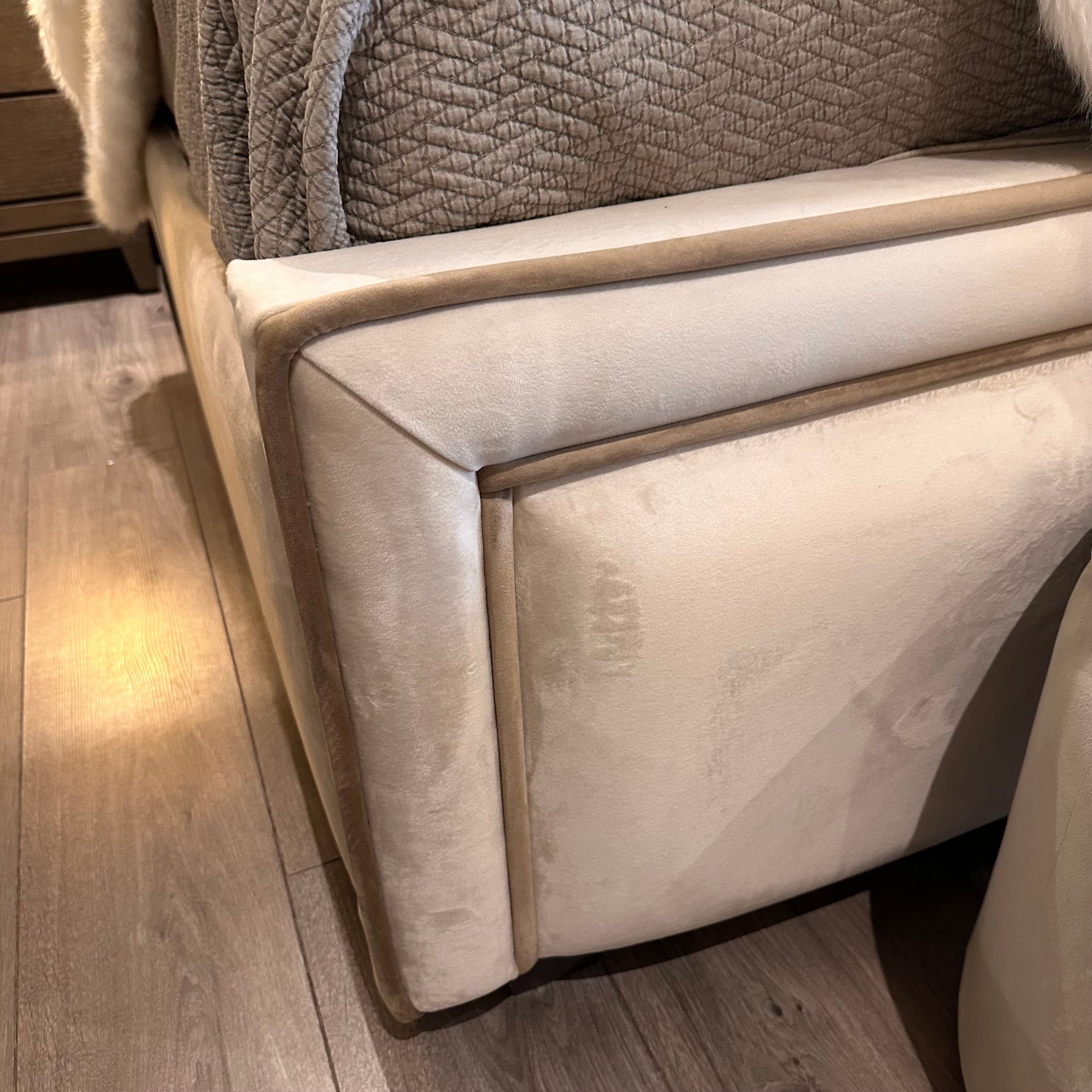 Great Gatsby custom made bed with double contrast piping-Bed-Renaissance Design Studio