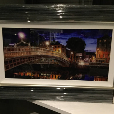 Halfpenny Bridge framed art picture choice of 2  sizes CLEARANCE SALE