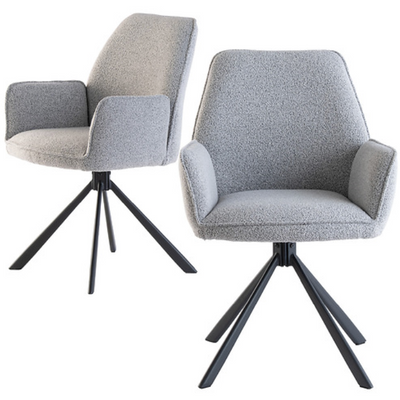 Harley Swivel dining armchair in boucle fabric