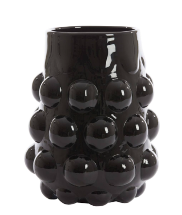Harris Black Glass Bubble Vase-Renaissance Design Studio