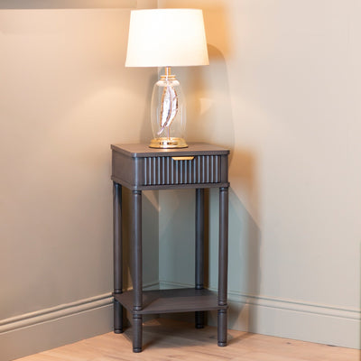 Harvey  1 drawer Ebony bedside cabinet lamp table  36 cm wide NETT PRICE