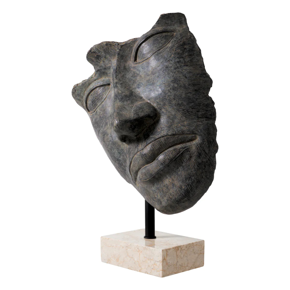 Head Heros Antique bronze sculpture on marble by Eichholtz ex display save 30%-Renaissance Design Studio
