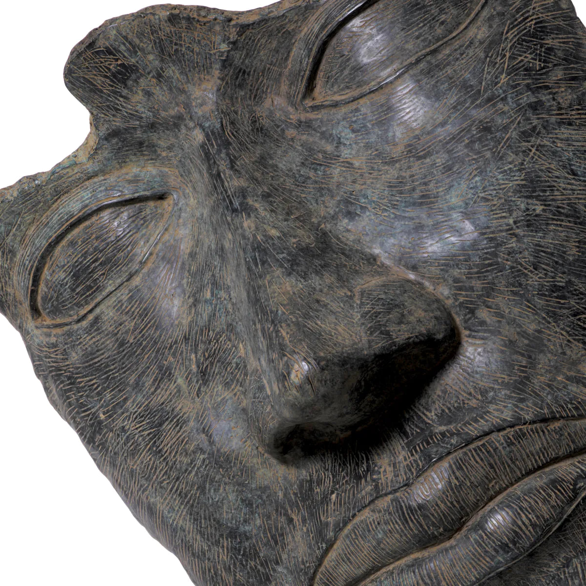 Head Heros Antique bronze sculpture on marble by Eichholtz ex display save 30%-Renaissance Design Studio
