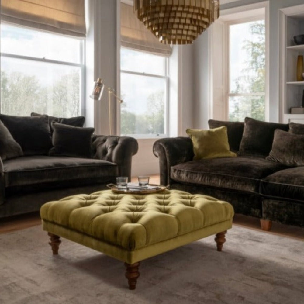 Heaven Deep Buttoned Footstool by Westbridge reduced-Renaissance Design Studio