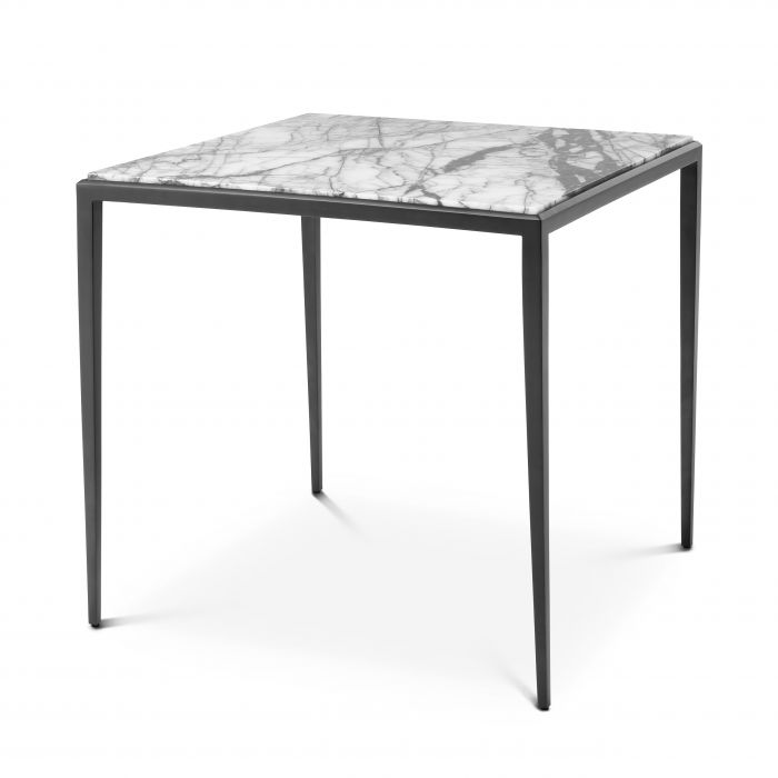 Henley side table white marble w bronze frame by Eichholtz-Renaissance Design Studio