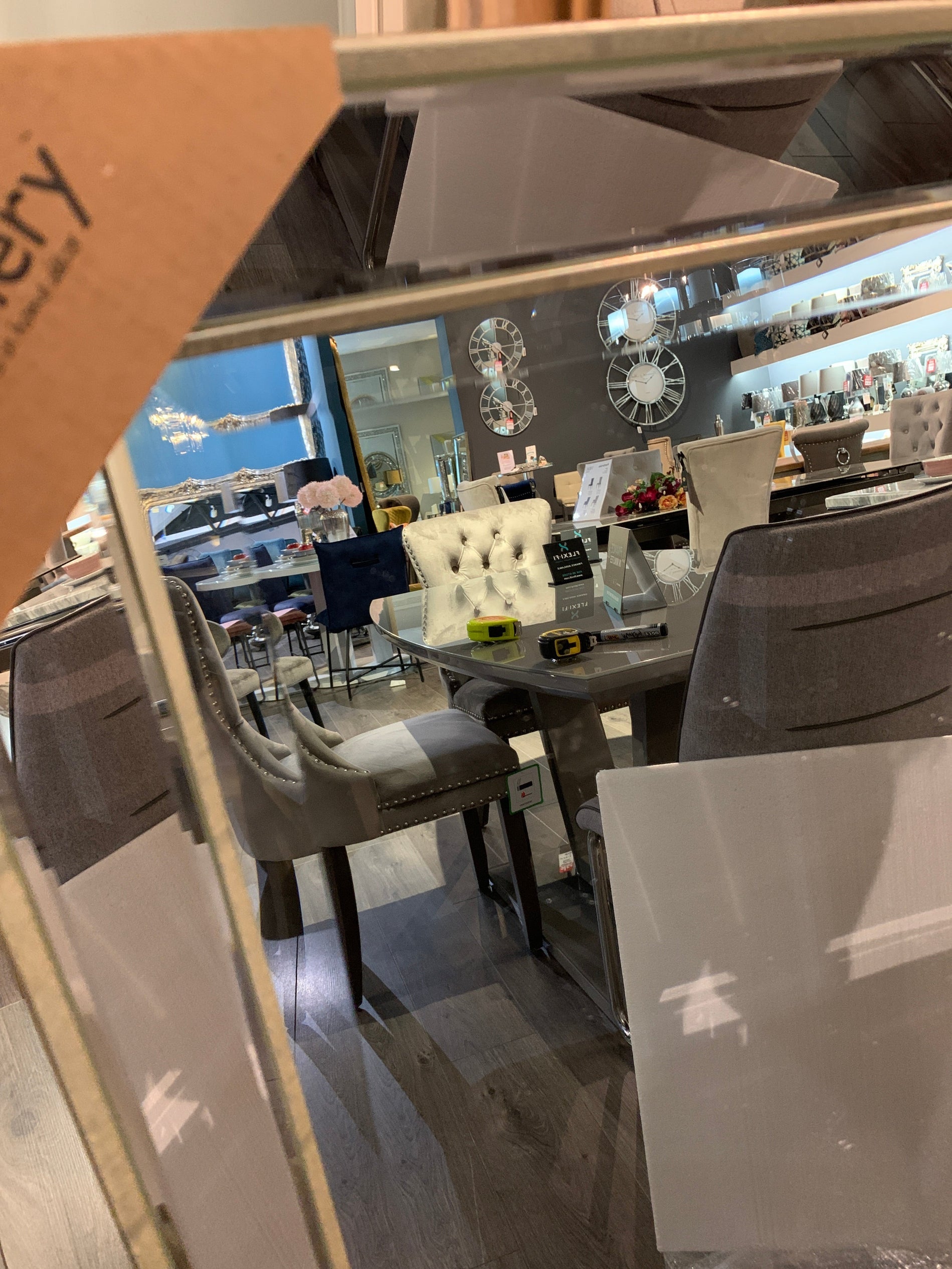 Henshaw contemporary mirror. with champagne frame REDUCED 60 x 70cm-Renaissance Design Studio