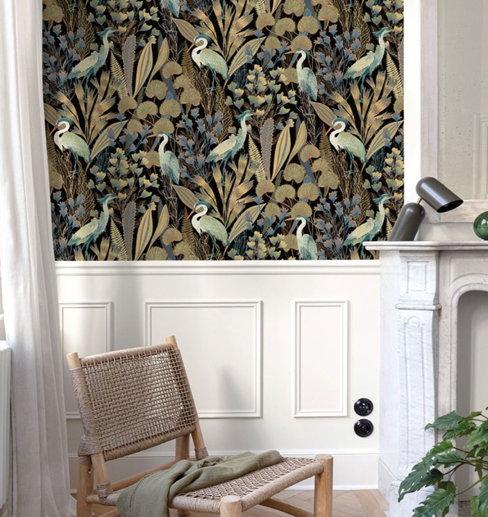 Heron Bird Wallpaper-Renaissance Design Studio