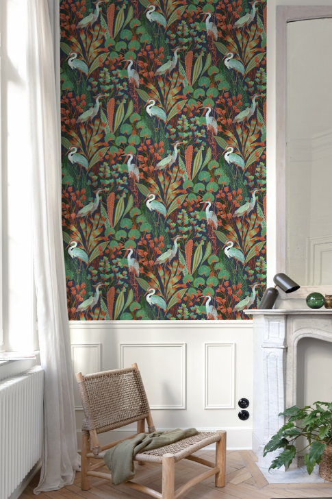 Heron Bird Wallpaper-Renaissance Design Studio
