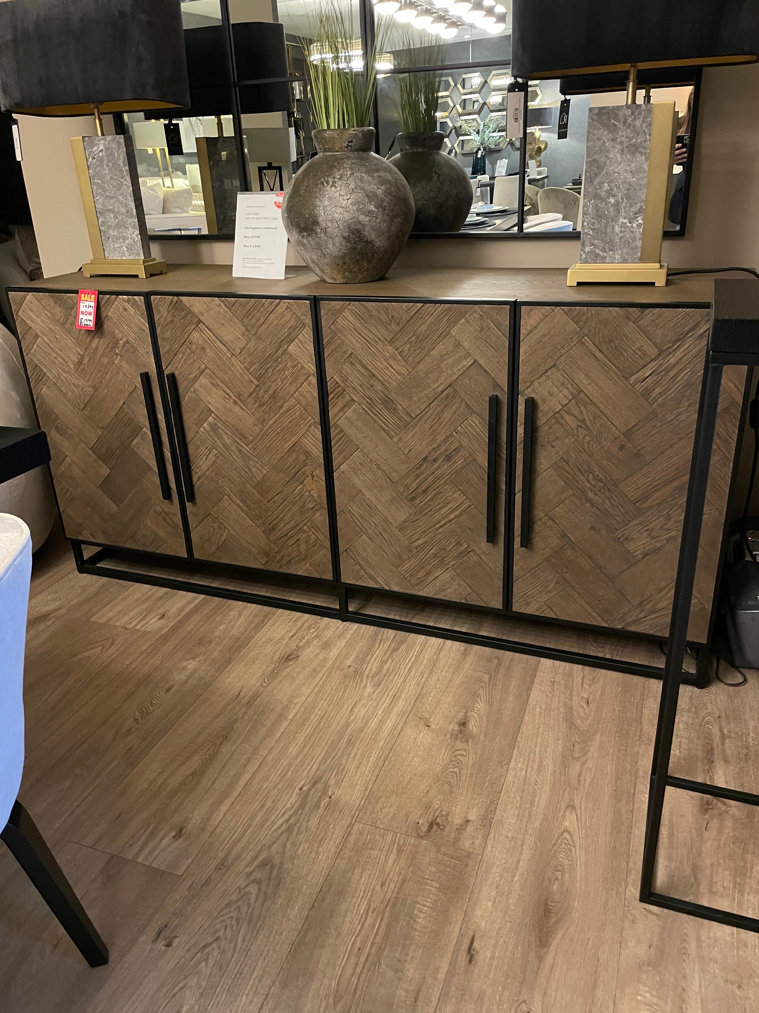 Herringbone 4 door sideboard ex showroom save €1000-Renaissance Design Studio