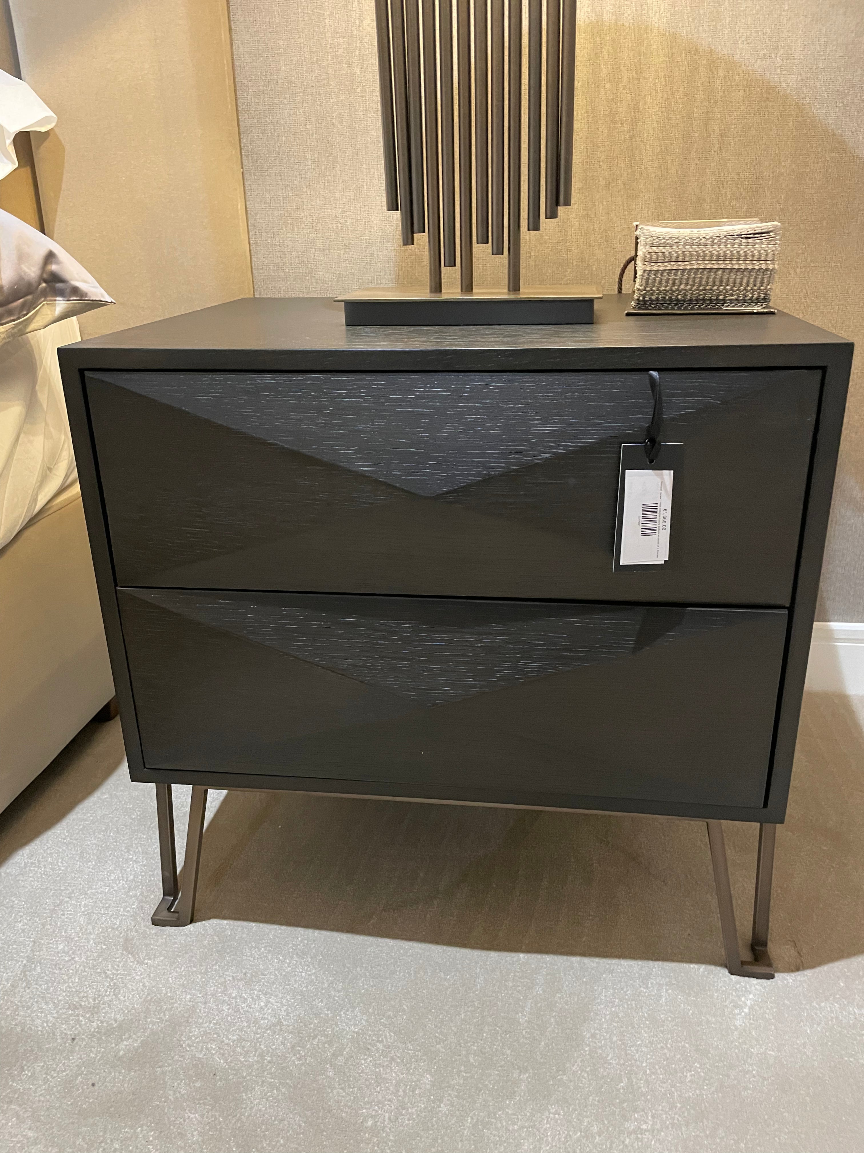 Highland Bedside Table in Charcoal Brown by Eichholtz-Renaissance Design Studio