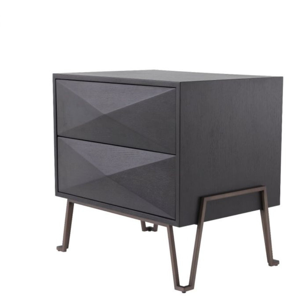 Highland Bedside Table in Charcoal Brown by Eichholtz-Renaissance Design Studio