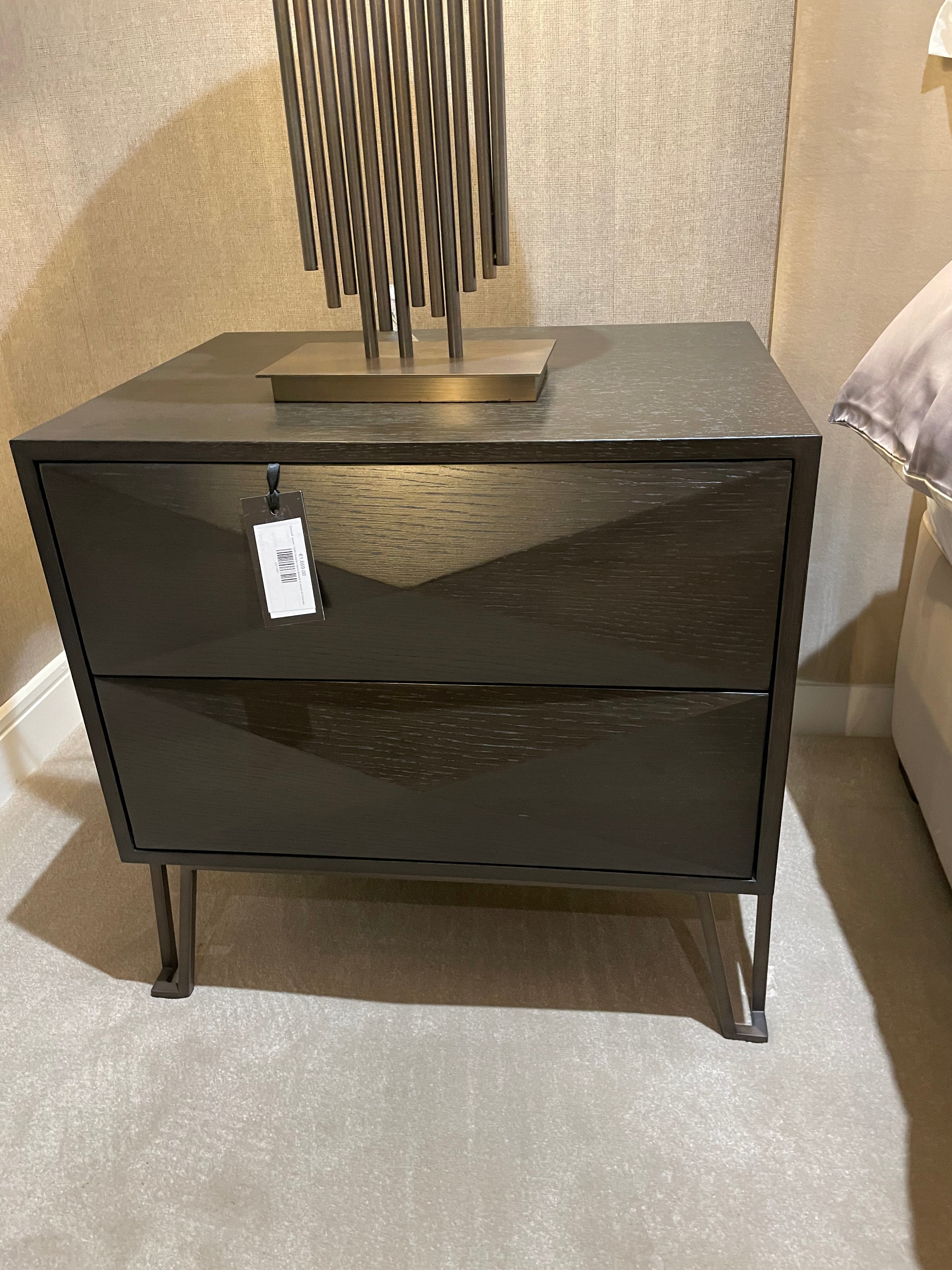Highland Bedside Table in Charcoal Brown by Eichholtz-Renaissance Design Studio
