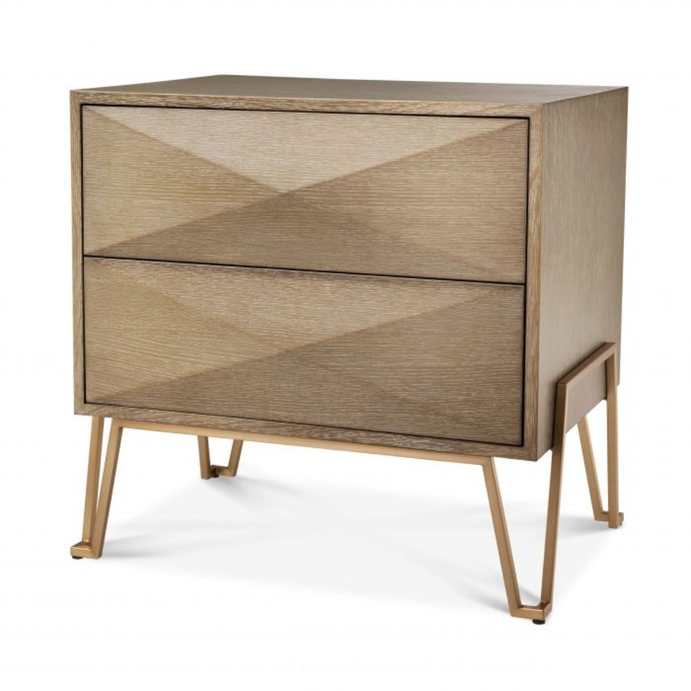 Highland Bedside Table in Washed Oak by Eichholtz-Renaissance Design Studio