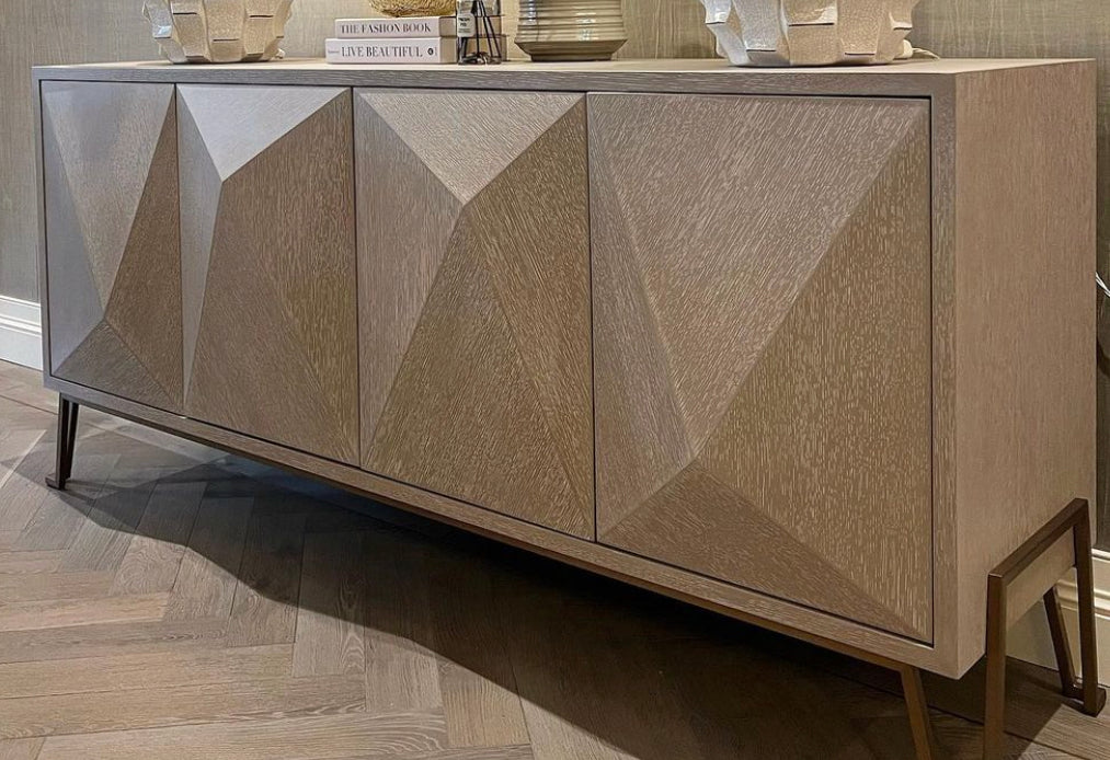 Highland sideboard in washed oak brushed brass by Eichholtz-Buffets & Sideboards-Renaissance Design Studio