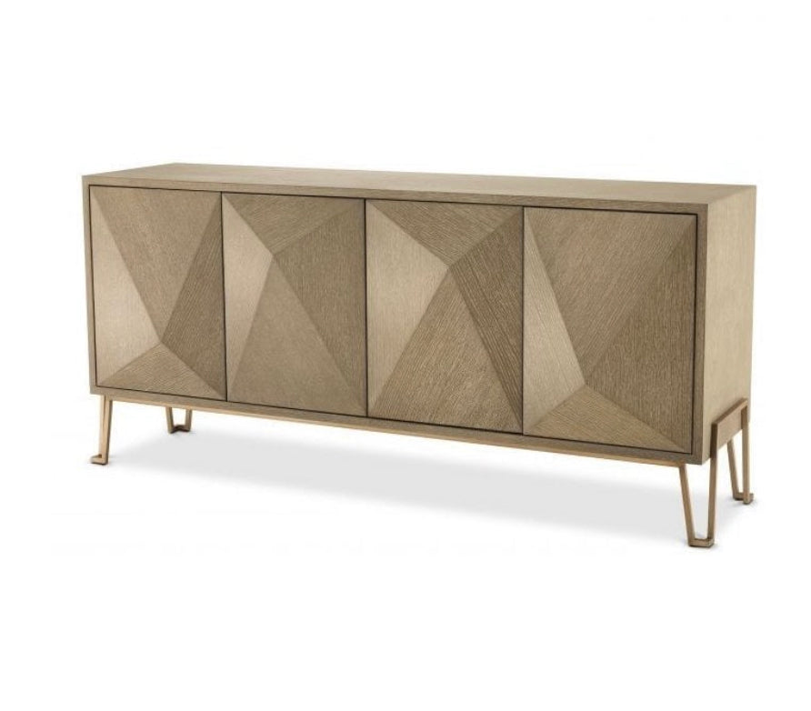 Highland sideboard in washed oak brushed brass by Eichholtz-Buffets & Sideboards-Renaissance Design Studio