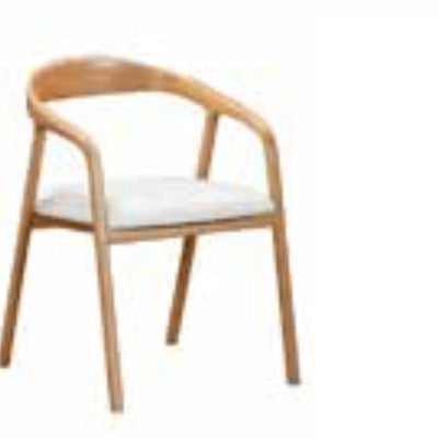 Holly Oak open back solid dining chair with padded seat