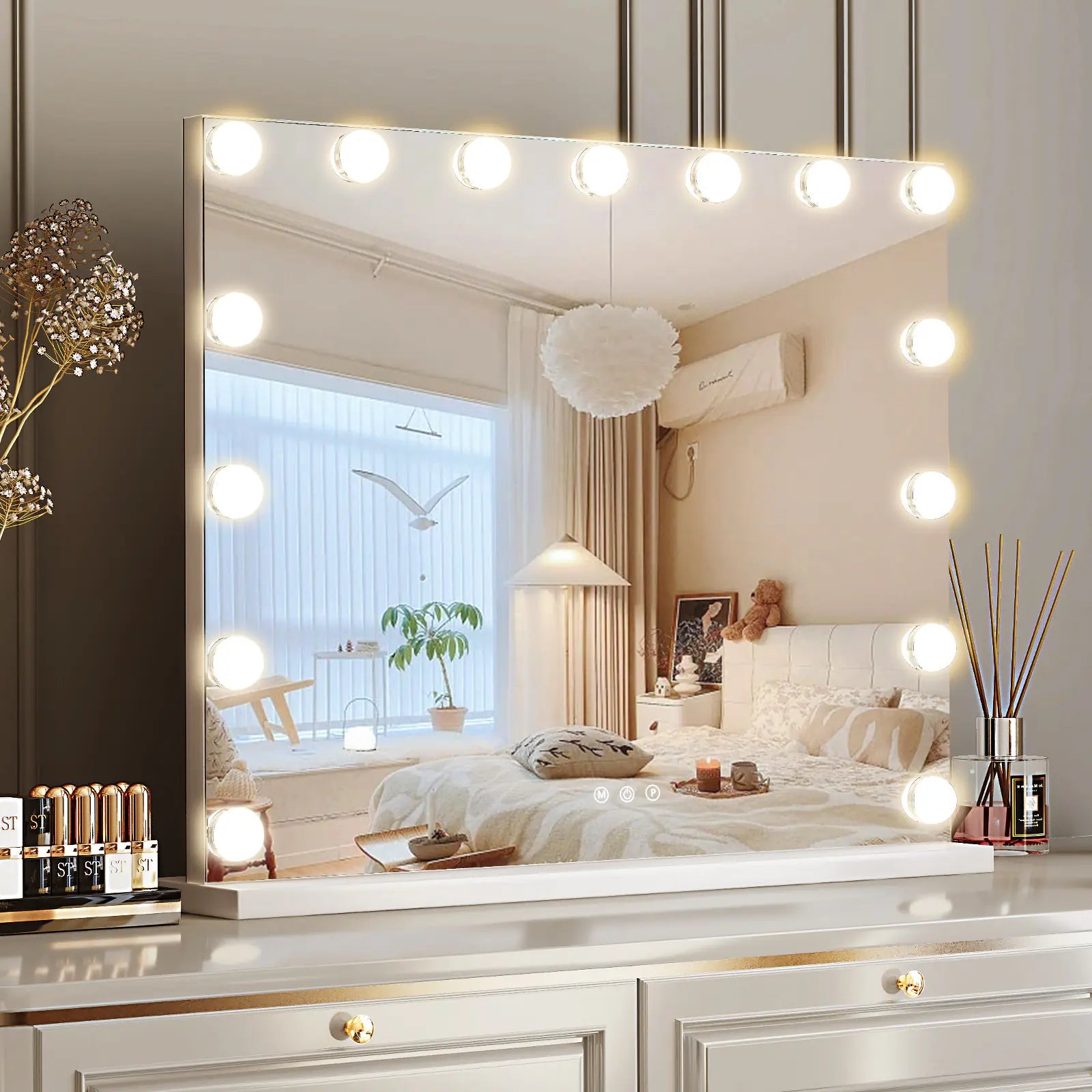 Hollywood LED Mirror 46 x 58cm-Renaissance Design Studio