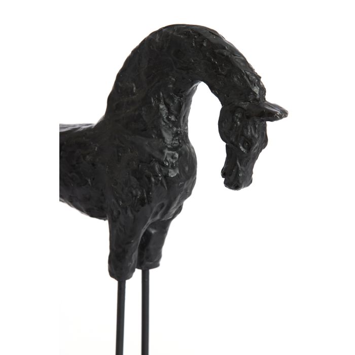HORSE wood black Ornament on base-Renaissance Design Studio
